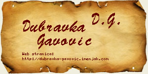 Dubravka Gavović vizit kartica